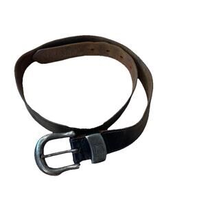 VTG‎ 80s CIPRIANI Genuine Saddle Leather Belt Brown Silver Buckle 1980s H88